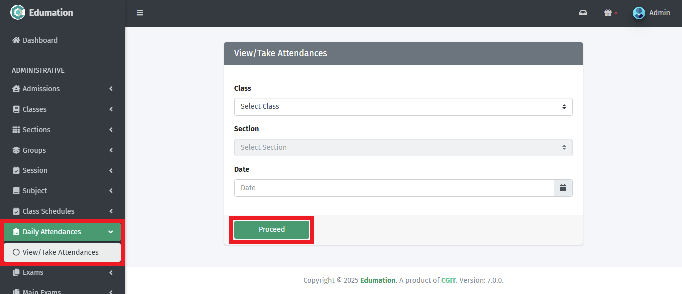 দৈনিক উপস্থিতি নির্ধারণ।