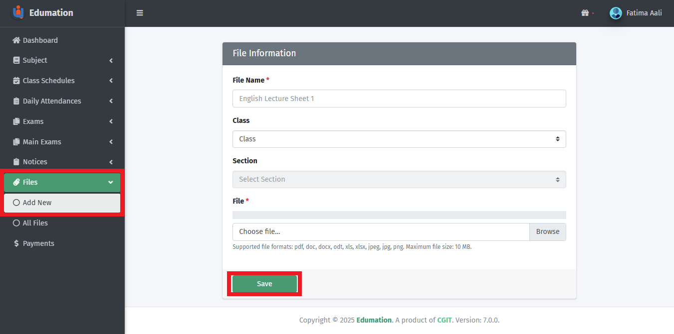 নতুন ফাইল তৈরি।